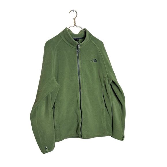 The North Face Khumbu Mens XL Full‎ Zip Fleece Jacket Green Pockets High Neck - Picture 1 of 7